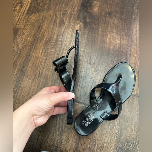 Coach Poppy Black Sandals Size 6 (One Bow Missing) - Picture 5 of 5